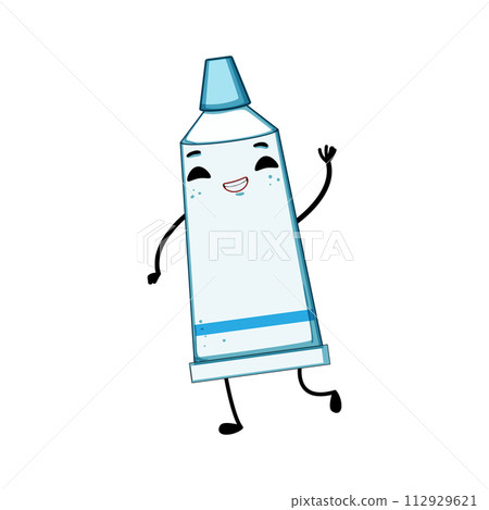 hygiene toothpaste character cartoon vector illustration 112929621