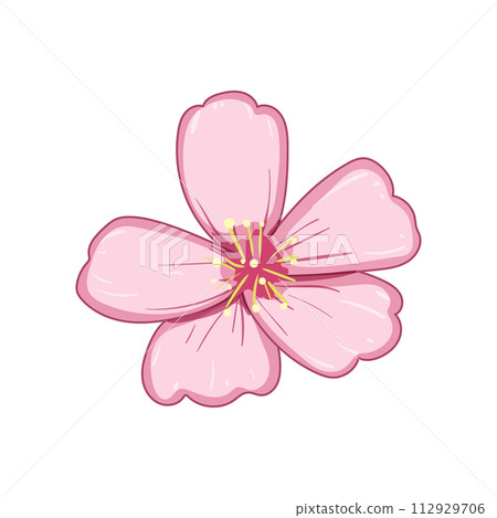 tree sakura cherry blossom cartoon vector illustration 112929706