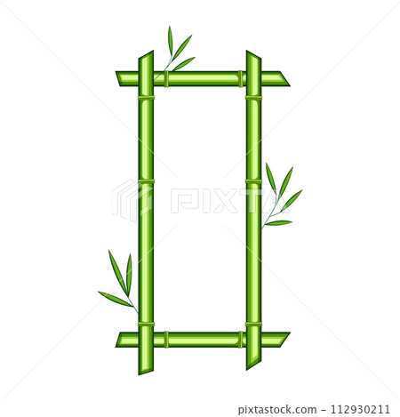 tropical bamboo frame cartoon vector illustration 112930211