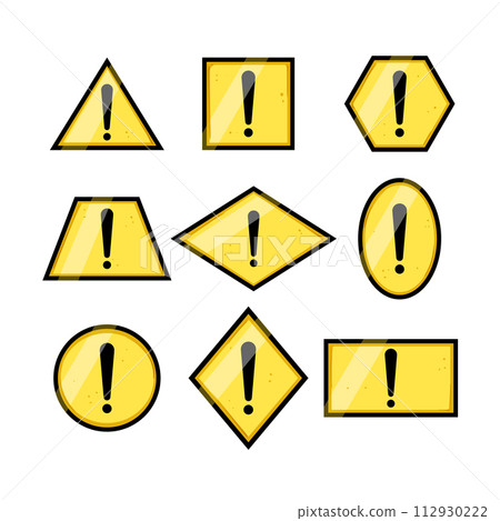 yellow warning sign set cartoon vector illustration yellow warning sign set cartoon vector illustration 112930222