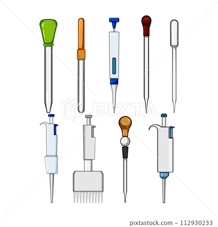pipette set cartoon vector illustration 112930233