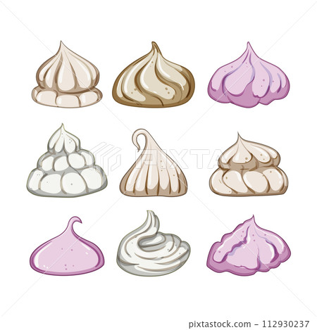 meringue set cartoon vector illustration 112930237