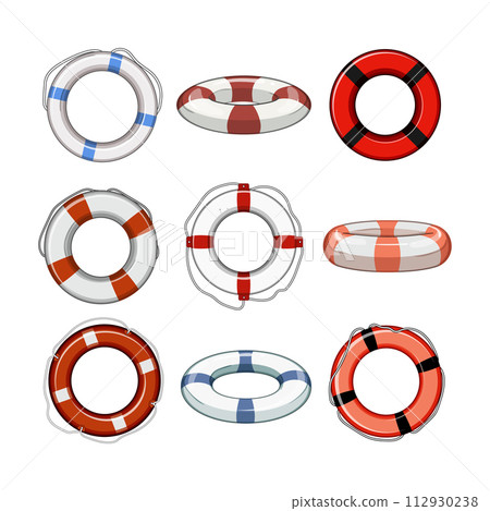 lifebuoy set cartoon vector illustration 112930238