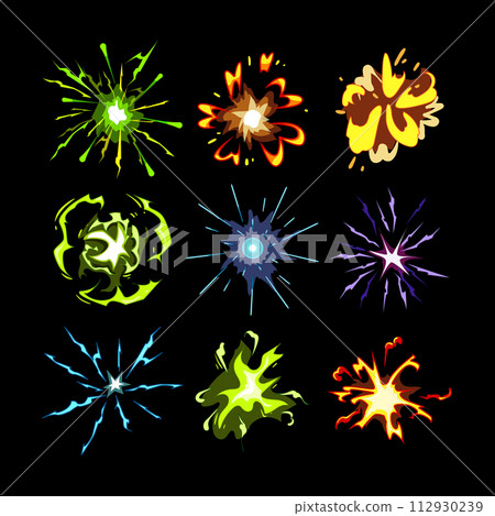 impact vfx set cartoon vector illustration impact vfx set cartoon vector illustration 112930239
