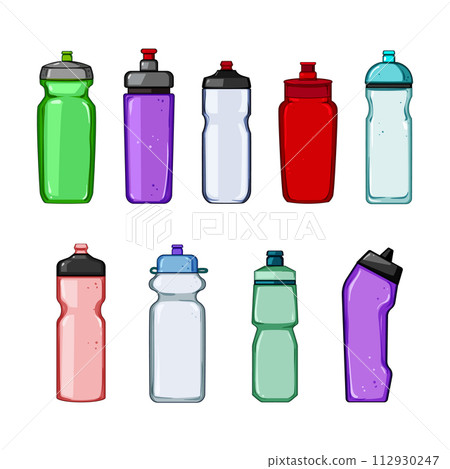 bike bottle set cartoon vector illustration bike bottle set cartoon vector illustration 112930247