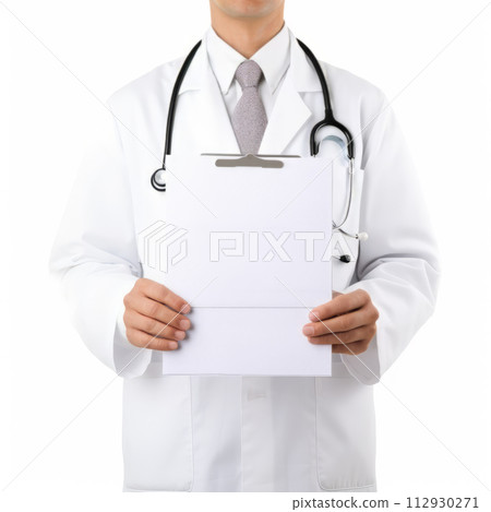 Doctor Holding Blank Clipboard Isolated Doctor Holding Blank Clipboard Isolated 112930271