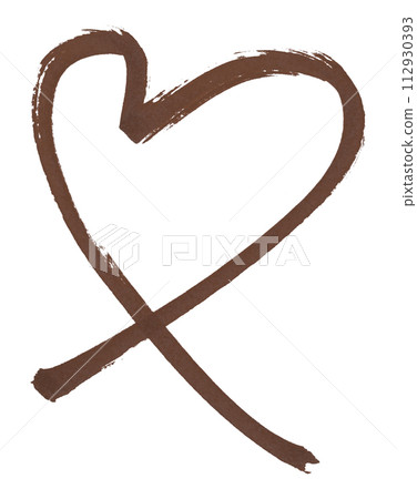 Brown hearts isolated on white background 112930393