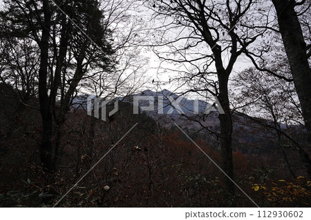 Mt. Hinoki in Oze seen from the middle of National Route 352 from Okutadami Dam in Uonuma City to Hinoedagi, November 4, 2023 Mt. Hinoki in Oze seen from the middle of National Route 352 from Okutadami Dam in Uonuma City to Hinoedagi, November 4, 2023 112930602