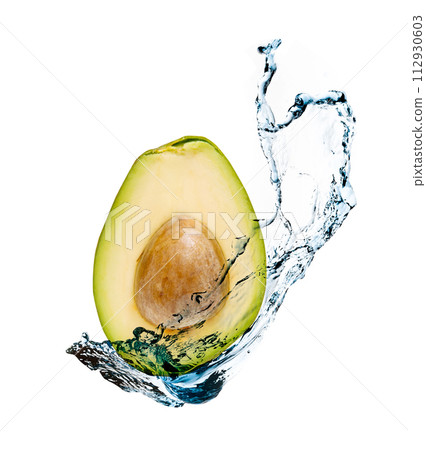 Avocado with water splash Avocado with water splash 112930603