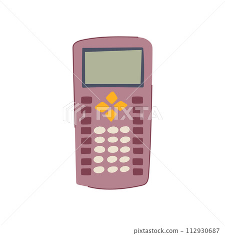 calculate graphing calculator cartoon vector illustration 112930687