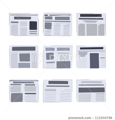 financial newspaper set cartoon vector illustration financial newspaper set cartoon vector illustration 112930786