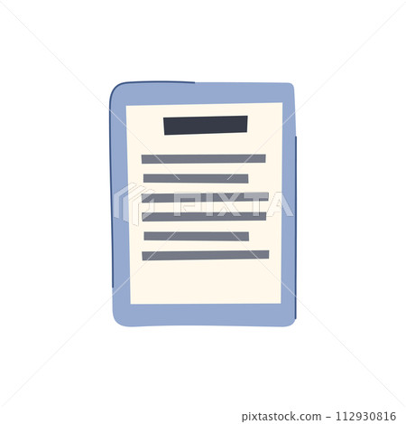 digital e-reader cartoon vector illustration digital e-reader cartoon vector illustration 112930816