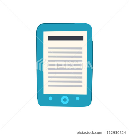 library e-reader cartoon vector illustration 112930824