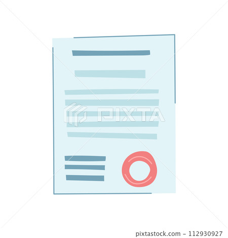 paper business contract cartoon vector illustration 112930927
