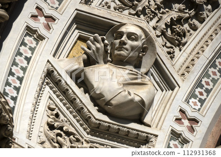 Florence Cathedral Santa Maria dei Fiori Italy - detail of sculpture 112931368