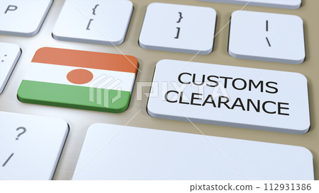 Niger National Flag and Text Customs Clearance on Button 3D Illustration Niger National Flag and Text Customs Clearance on Button 3D Illustration 112931386