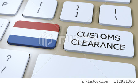 Netherlands National Flag and Text Customs Clearance on Button 3D Illustration Netherlands National Flag and Text Customs Clearance on Button 3D Illustration 112931390