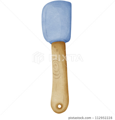 Blue Silicone Scraper Kitchen Utensil for Baking and Cooking 112932228