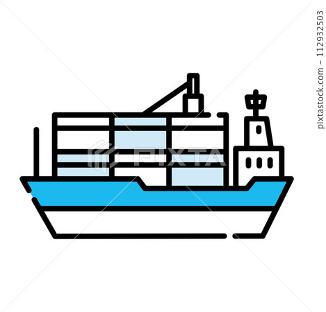 貨櫃船圖示【建築系列】 112932503