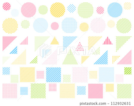 彩色幾何圖案圓形、三角形、方形裝飾品套裝 112932631