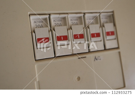 Distribution board, breaker ON Distribution board, breaker ON 112933275