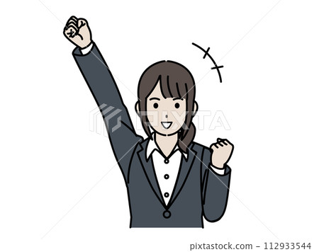 積極進取、努力工作的女上班族的插圖 積極進取、努力工作的女上班族的插圖 112933544