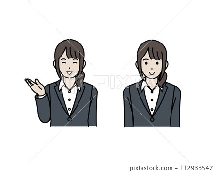 女性辦公室職員提供指導、解釋和演講的插圖 女性辦公室職員提供指導、解釋和演講的插圖 112933547