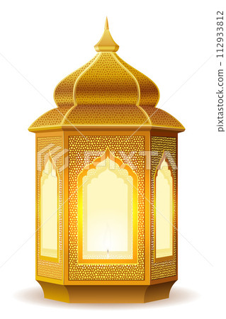 islamic lantern muslims attribute of religion vector illustration 112933812