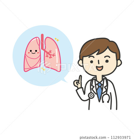 Doctor explaining about lungs Doctor explaining about lungs 112933971