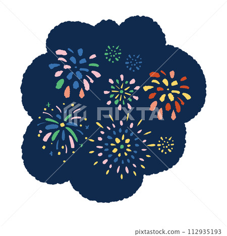 手繪煙火插畫 112935193