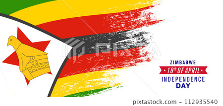 Zimbabwe happy independence day greeting card, banner vector illustration 112935540