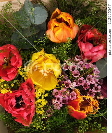 Spring tulips, present for March 8, International Women's Day, Mothers day, birthday Spring tulips, present for March 8, International Women's Day, Mothers day, birthday 112935547