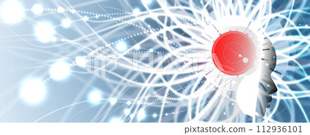 Abstract Artificial intelligence. Cloud computing. Machine learning. Technology web background. Virtual concept futuristic background 112936101