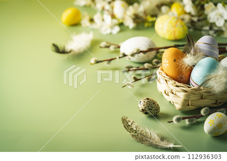 Spring Easter holiday background Spring Easter holiday background 112936303