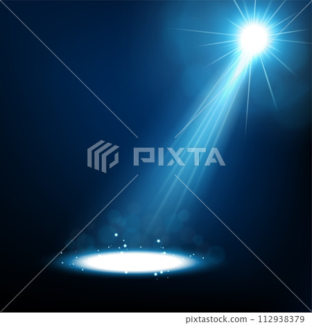 Blue Spotlight Shining, Vector Illustration Blue Spotlight Shining, Vector Illustration 112938379
