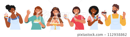 Radiant Women Hold Homemade Desserts With Pride, Sweet Masterpiece Reflecting their Culinary Prowess And Passion 112938862