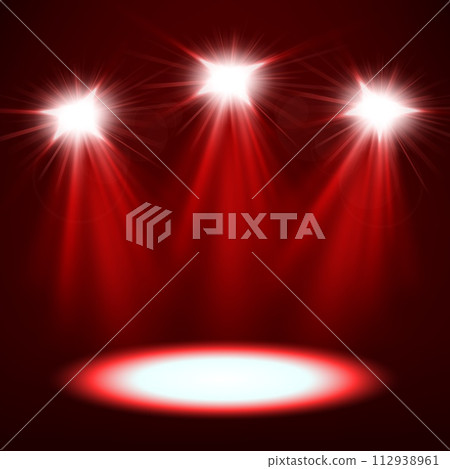 Red Spotlights Shining, Vector Illustration Red Spotlights Shining, Vector Illustration 112938961