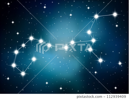 Horoscope Zodiac Sign of The Scorpio on The Astrological Space Background, Vector Illustration 112939409