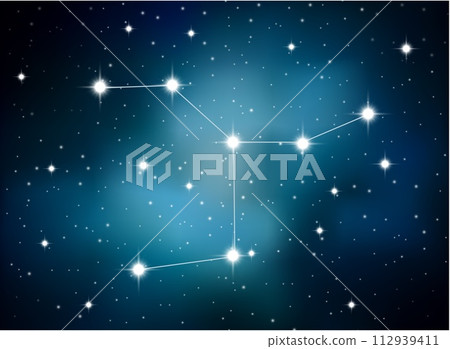 Horoscope Zodiac Sign of The Cancer on The Astrological Space Background, Vector Illustration Horoscope Zodiac Sign of The Cancer on The Astrological Space Background, Vector Illustration 112939411