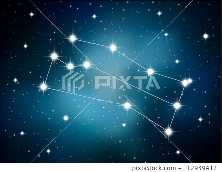Horoscope Zodiac Sign of The Gemini on The Astrological Space Background, Vector Illustration Horoscope Zodiac Sign of The Gemini on The Astrological Space Background, Vector Illustration 112939412