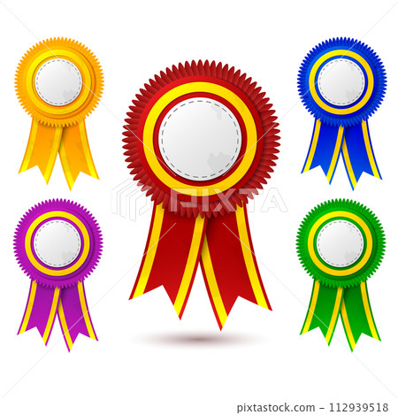 Medal Ribbon Color Set, Vector Illustration 112939518
