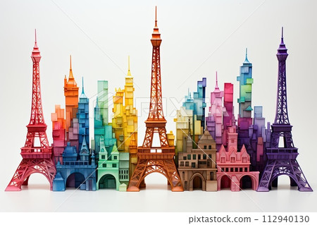 AI-generated content. eiffel tour and Paris street 112940130