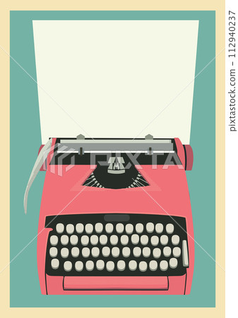 Vintage typewriter with a blank sheet for text 112940237