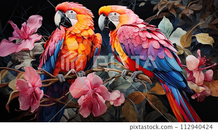 AI-generated content. tropical leaves greenery 112940424