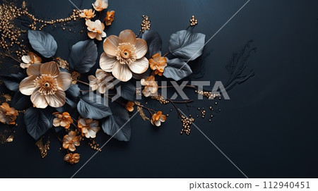 AI-generated content. Black orchid flower AI-generated content. Black orchid flower 112940451