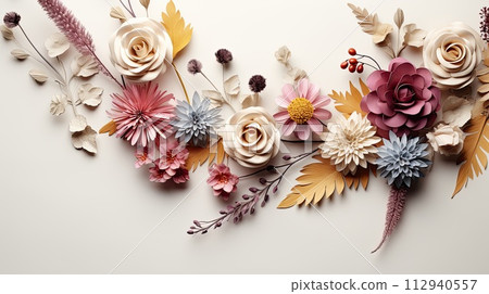 AI-generated content. Floral border background 112940557