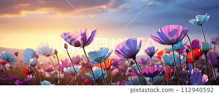 AI-generated content. Cosmos pink flowers 112940592