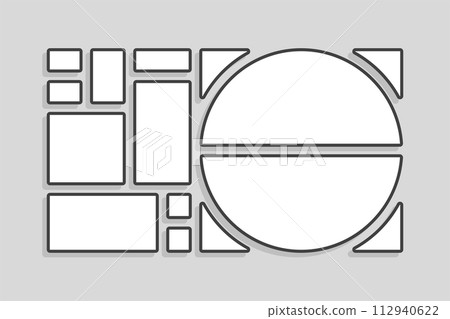 Template collage of eleven frames, images, photo 112940622