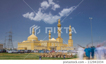 Modern Mosque Building in Kuwait timelapse hyperlapse Modern Mosque Building in Kuwait timelapse hyperlapse 112941034