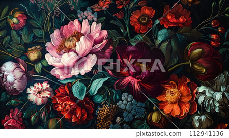 AI-generated content. Vintage spring flowers 112941136